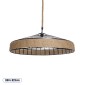 GloboStar® SAHARA 01416 Moντέρνο Κρεμαστό Φωτιστικό Καπέλο Μονόφωτο 1 x E27 IP20 Μαύρο Μέταλλο με Μπεζ Σχοινί - Μ80 x Π80 x Y25cm