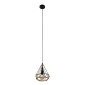 GloboStar® FLUTED 01421 Vintage Κρεμαστό Φωτιστικό Πλέγμα Μονόφωτο 1 x E27 IP20 Μαύρο Μέταλλο με Μπεζ Σχοινί - Μ25 x Π25 x Y24cm