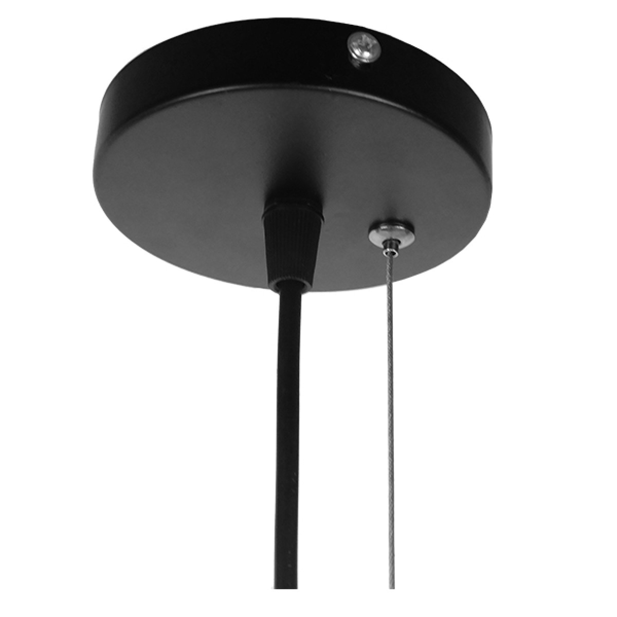 GloboStar® FLUTED 01422 Vintage Κρεμαστό Φωτιστικό Πλέγμα Μονόφωτο 1 x E27 IP20 Μαύρο Μέταλλο με Μπεζ Σχοινί - Μ50 x Π50 x Y44cm