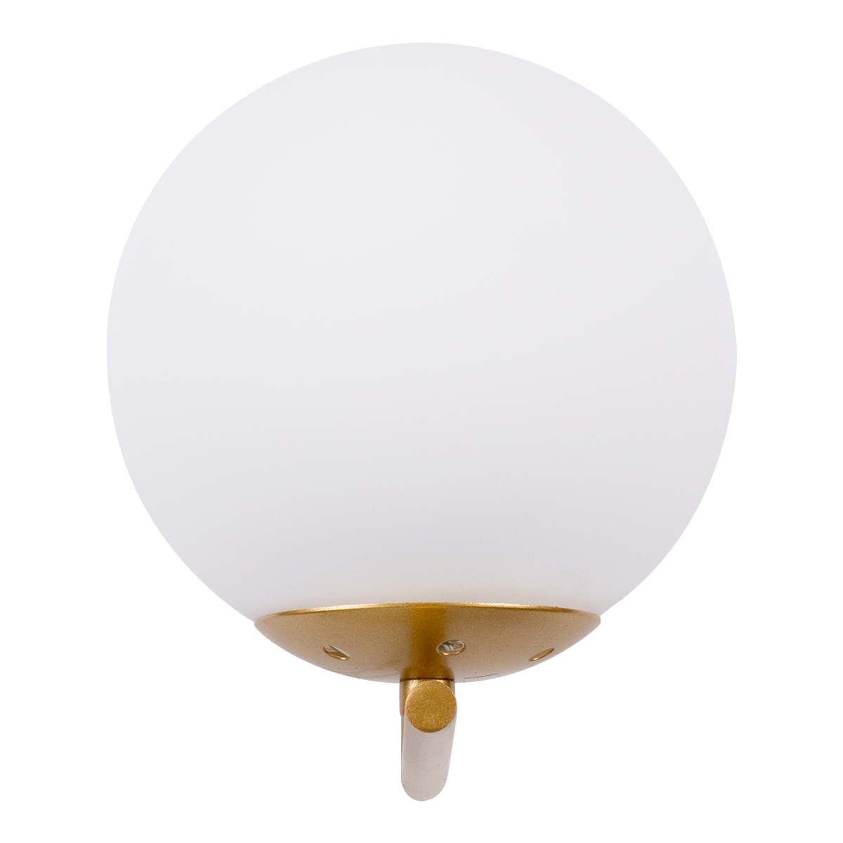 GloboStar® JADA 01426 Μοντέρνο Επιτοίχιο Φωτιστικό Απλίκα Μονόφωτο 1 x E27 IP20 Χρυσό Μέταλλο με Λευκό Γυαλί - Μ15 x Π21.5 x Υ18cm