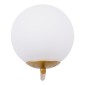 GloboStar® JADA 01426 Μοντέρνο Επιτοίχιο Φωτιστικό Απλίκα Μονόφωτο 1 x E27 IP20 Χρυσό Μέταλλο με Λευκό Γυαλί - Μ15 x Π21.5 x Υ18cm