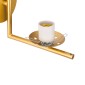 GloboStar® JADA 01426 Μοντέρνο Επιτοίχιο Φωτιστικό Απλίκα Μονόφωτο 1 x E27 IP20 Χρυσό Μέταλλο με Λευκό Γυαλί - Μ15 x Π21.5 x Υ18cm