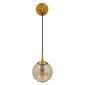 GloboStar® MADISON 01427 Μοντέρνο Επιτοίχιο Φωτιστικό Απλίκα Μονόφωτο 1 x E27 IP20 Χρυσό Μέταλλο με Μελί Γυαλί - Φ15 x Υ54cm
