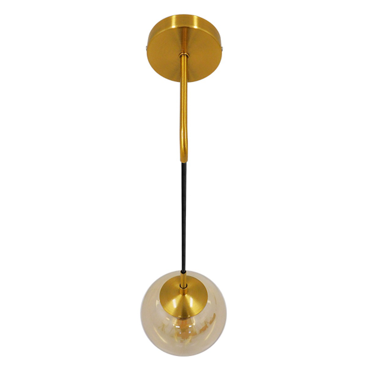 GloboStar® MADISON 01427 Μοντέρνο Επιτοίχιο Φωτιστικό Απλίκα Μονόφωτο 1 x E27 IP20 Χρυσό Μέταλλο με Μελί Γυαλί - Φ15 x Υ54cm