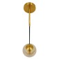 GloboStar® MADISON 01427 Μοντέρνο Επιτοίχιο Φωτιστικό Απλίκα Μονόφωτο 1 x E27 IP20 Χρυσό Μέταλλο με Μελί Γυαλί - Φ15 x Υ54cm
