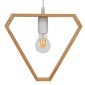 GloboStar® ELISE 01430 Μοντέρνο Κρεμαστό Φωτιστικό Οροφής Μονόφωτο 1 x E27 IP20 Μπεζ Ξύλο - Μ29 x Π8 x Υ28cm