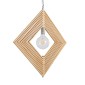 GloboStar® OCTAVE 01431 Μοντέρνο Κρεμαστό Φωτιστικό Οροφής Μονόφωτο 1 x E27 IP20 Μπεζ Ξύλο - Μ64 x Π64 x Y66cm