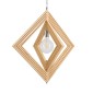 GloboStar® OCTAVE 01431 Μοντέρνο Κρεμαστό Φωτιστικό Οροφής Μονόφωτο 1 x E27 IP20 Μπεζ Ξύλο - Μ64 x Π64 x Y66cm