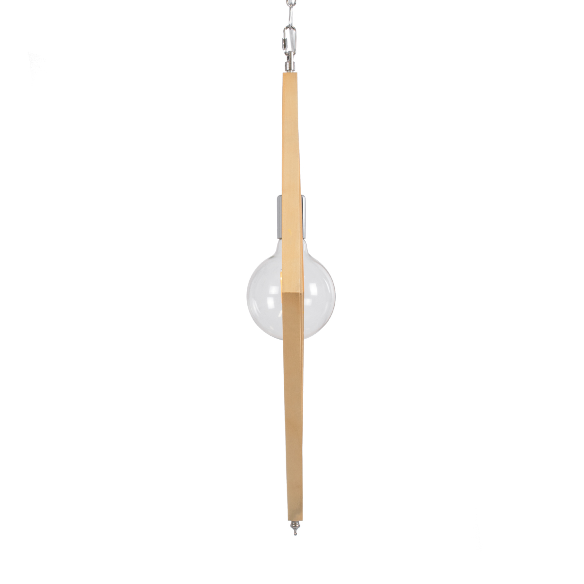 GloboStar® OCTAVE 01431 Μοντέρνο Κρεμαστό Φωτιστικό Οροφής Μονόφωτο 1 x E27 IP20 Μπεζ Ξύλο - Μ64 x Π64 x Y66cm