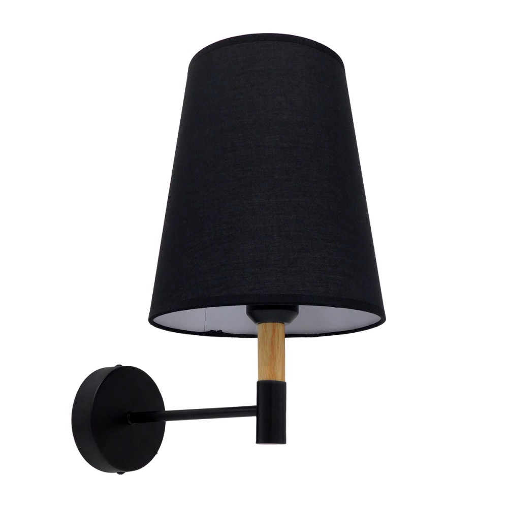 GLOBOSTAR® LYDFORD 01432 Μοντέρνο Φωτιστικό Τοίχου - Απλίκα με Ντουί 1 x E27 AC 220-240V IP20 - Μαύρο - Μ20 x Π28 x Υ36cm