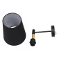 GloboStar® LYDFORD 01432 Μοντέρνο Επιτοίχιο Φωτιστικό Απλίκα Μονόφωτο 1 x E27 IP20 Μαύρο Ύφασμα, Μαύρο Μέταλλο με Μπέζ Ξύλο - Μ20 x Π28 x Υ36cm