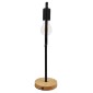 GloboStar® HONOR SQUARE 01435 Μοντέρνο Επιτραπέζιο Φωτιστικό Πορτατίφ Μονόφωτο Μαύρο Μεταλλικό με Ξύλινη Βάση Δρυς Μ20 x Π20 x Υ42cm