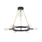 GloboStar® SAILOR 01445 Μοντέρνο Φωτιστικό Οροφής Πλέγμα Πολύφωτο 7 x E27 IP20 Μαύρο, Χρυσό & Χάλκινο Μέταλλο - Μ55 x Π55 x Υ55cm