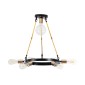GloboStar® SAILOR 01445 Μοντέρνο Φωτιστικό Οροφής Πλέγμα Πολύφωτο 7 x E27 IP20 Μαύρο, Χρυσό & Χάλκινο Μέταλλο - Μ55 x Π55 x Υ55cm