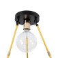 GloboStar® SAILOR 01445 Μοντέρνο Φωτιστικό Οροφής Πλέγμα Πολύφωτο 7 x E27 IP20 Μαύρο, Χρυσό & Χάλκινο Μέταλλο - Μ55 x Π55 x Υ55cm