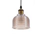 GloboStar® SEGRETO 01448 Vintage Κρεμαστό Φωτιστικό Μονόφωτο Καμπάνα 1 x E27 IP20 Διάφανο Γυαλί με Χρυσό Μέταλλο - Μ14 x Π14 x Υ18cm