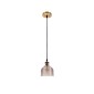 GloboStar® SEGRETO 01448 Vintage Κρεμαστό Φωτιστικό Μονόφωτο Καμπάνα 1 x E27 IP20 Διάφανο Γυαλί με Χρυσό Μέταλλο - Μ14 x Π14 x Υ18cm