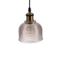 GloboStar® SEGRETO 01448 Vintage Κρεμαστό Φωτιστικό Μονόφωτο Καμπάνα 1 x E27 IP20 Διάφανο Γυαλί με Χρυσό Μέταλλο - Μ14 x Π14 x Υ18cm