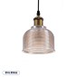 GloboStar® SEGRETO 01448 Vintage Κρεμαστό Φωτιστικό Μονόφωτο Καμπάνα 1 x E27 IP20 Διάφανο Γυαλί με Χρυσό Μέταλλο - Μ14 x Π14 x Υ18cm