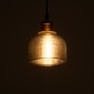 GloboStar® SEGRETO 01449 Vintage Κρεμαστό Φωτιστικό Μονόφωτο Καμπάνα 1 x E27 IP20 Μαύρο Γυαλί με Χρυσό Μέταλλο - Μ14 x Π14 x Υ18cm