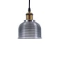 GloboStar® SEGRETO 01449 Vintage Κρεμαστό Φωτιστικό Μονόφωτο Καμπάνα 1 x E27 IP20 Μαύρο Γυαλί με Χρυσό Μέταλλο - Μ14 x Π14 x Υ18cm