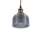 GloboStar® SEGRETO 01449 Vintage Κρεμαστό Φωτιστικό Μονόφωτο Καμπάνα 1 x E27 IP20 Μαύρο Γυαλί με Χρυσό Μέταλλο - Μ14 x Π14 x Υ18cm