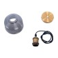 GloboStar® SEGRETO 01449 Vintage Κρεμαστό Φωτιστικό Μονόφωτο Καμπάνα 1 x E27 IP20 Μαύρο Γυαλί με Χρυσό Μέταλλο - Μ14 x Π14 x Υ18cm
