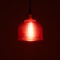 GloboStar® SEGRETO 01450 Vintage Κρεμαστό Φωτιστικό Μονόφωτο Καμπάνα 1 x E27 IP20 Κόκκινο Γυαλί με Χρυσό Μέταλλο - Μ14 x Π14 x Υ18cm