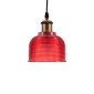 GloboStar® SEGRETO 01450 Vintage Κρεμαστό Φωτιστικό Μονόφωτο Καμπάνα 1 x E27 IP20 Κόκκινο Γυαλί με Χρυσό Μέταλλο - Μ14 x Π14 x Υ18cm