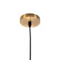 GloboStar® SEGRETO 01452 Vintage Κρεμαστό Φωτιστικό Μονόφωτο Καμπάνα 1 x E27 IP20 Μπλε Γυαλί με Χρυσό Μέταλλο - Μ14 x Π14 x Υ18cm