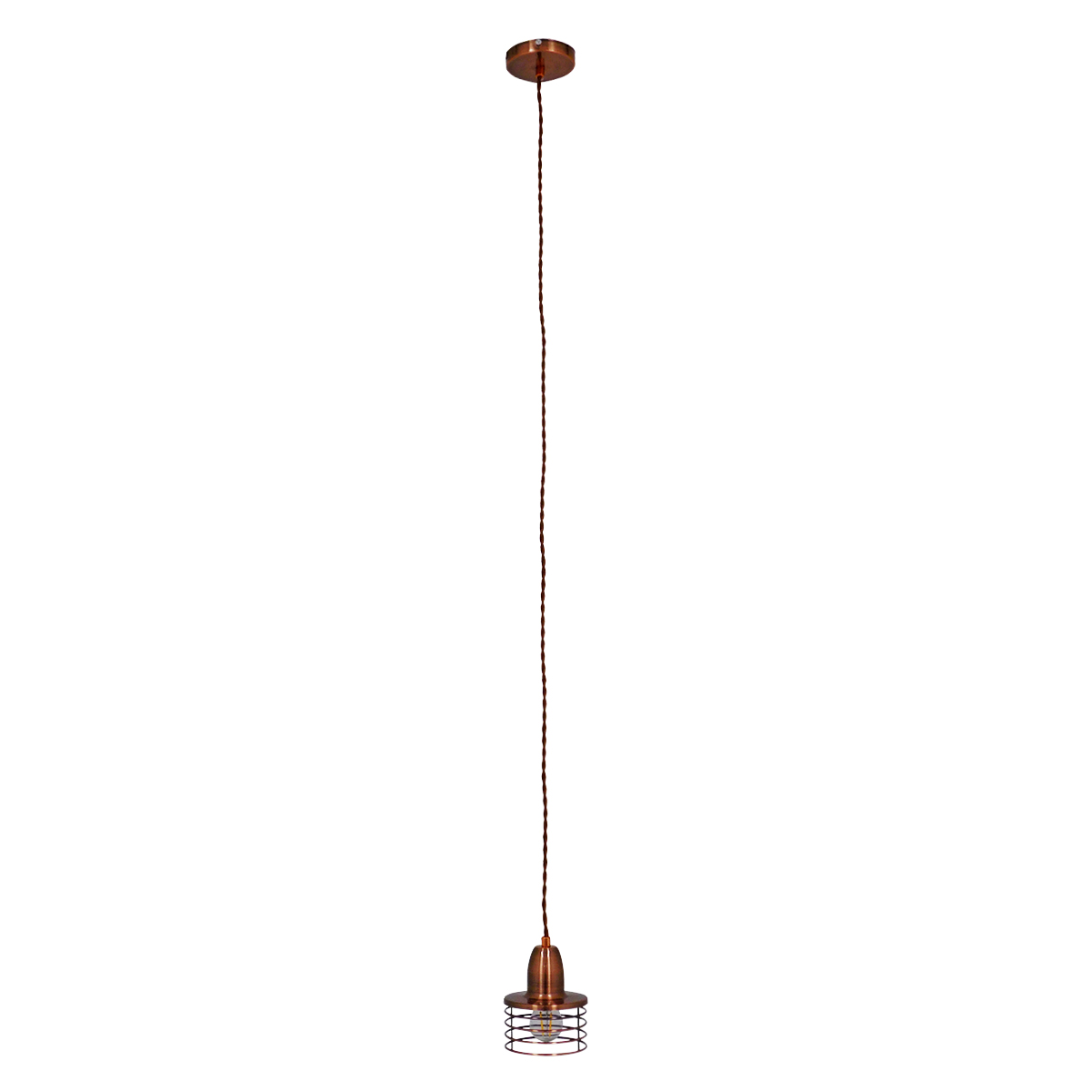 GloboStar® MANHATTAN 01453 Μοντέρνο Κρεμαστό Φωτιστικό Καμπάνα Μονόφωτο 1 x E27 IP20 Χάλκινο Μέταλλο - Μ11 x Π11 x Υ14cm