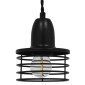 GloboStar® MANHATTAN 01456 Μοντέρνο Κρεμαστό Φωτιστικό Καμπάνα Μονόφωτο 1 x E27 IP20 Μαύρο Μέταλλο - Μ11 x Π11 x Υ14cm