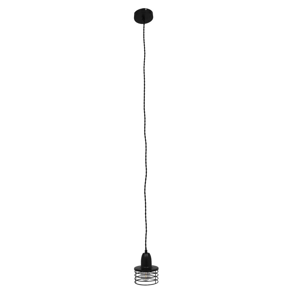 GloboStar® MANHATTAN 01456 Μοντέρνο Κρεμαστό Φωτιστικό Καμπάνα Μονόφωτο 1 x E27 IP20 Μαύρο Μέταλλο - Μ11 x Π11 x Υ14cm