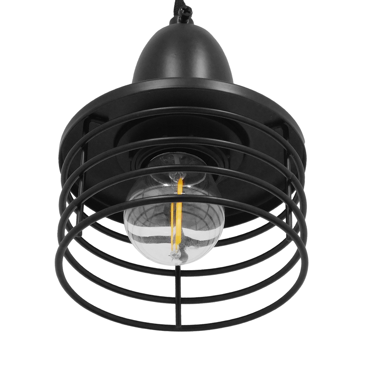 GloboStar® MANHATTAN 01456 Μοντέρνο Κρεμαστό Φωτιστικό Καμπάνα Μονόφωτο 1 x E27 IP20 Μαύρο Μέταλλο - Μ11 x Π11 x Υ14cm