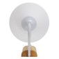 GloboStar® ALESSIA 01458 Μοντέρνο Επιτοίχιο Φωτιστικό Απλίκα Μονόφωτο 1 x E27 IP20 Λευκό Μέταλλο, Λευκό Γυαλί με Μπεζ Ξύλο - Μ18 x Π26 x Υ29cm