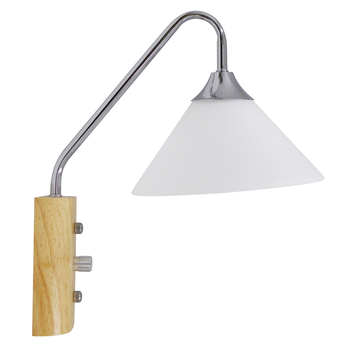 GloboStar® ALESSIA 01459 Μοντέρνο Επιτοίχιο Φωτιστικό Απλίκα Μονόφωτο 1 x E27 IP20 Ασημί Μέταλλο, Λευκό Γυαλί με Μπεζ Ξύλο - Μ18 x Π26 x Υ29cm