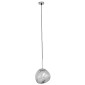 GloboStar® DIXAR 01460 Μοντέρνο Κρεμαστό Φωτιστικό Μπάλα Μονόφωτο 1 x E27 IP20 Ασημί Γυαλί - Μ28 x Π28 x Υ40cm