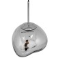 GloboStar® DIXAR 01460 Μοντέρνο Κρεμαστό Φωτιστικό Μπάλα Μονόφωτο 1 x E27 IP20 Ασημί Γυαλί - Μ28 x Π28 x Υ40cm