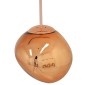 GloboStar® DIXAR 01461 Μοντέρνο Κρεμαστό Φωτιστικό Μπάλα Μονόφωτο 1 x E27 IP20 Χάλκινο Γυαλί - Μ28 x Π28 x Υ40cm