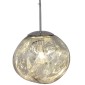 GloboStar® DIXAR 01464 Μοντέρνο Κρεμαστό Φωτιστικό Μπάλα Μονόφωτο 1 x E27 IP20 Ασημί Γυαλί - Μ36 x Π36 x Υ45cm
