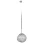 GloboStar® DIXAR 01464 Μοντέρνο Κρεμαστό Φωτιστικό Μπάλα Μονόφωτο 1 x E27 IP20 Ασημί Γυαλί - Μ36 x Π36 x Υ45cm