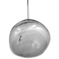 GloboStar® DIXAR 01464 Μοντέρνο Κρεμαστό Φωτιστικό Μπάλα Μονόφωτο 1 x E27 IP20 Ασημί Γυαλί - Μ36 x Π36 x Υ45cm
