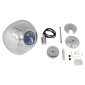 GloboStar® DIXAR 01464 Μοντέρνο Κρεμαστό Φωτιστικό Μπάλα Μονόφωτο 1 x E27 IP20 Ασημί Γυαλί - Μ36 x Π36 x Υ45cm