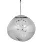 GloboStar® DIXAR 01464 Μοντέρνο Κρεμαστό Φωτιστικό Μπάλα Μονόφωτο 1 x E27 IP20 Ασημί Γυαλί - Μ36 x Π36 x Υ45cm