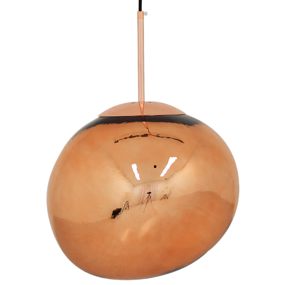 GloboStar® DIXAR 01465 Μοντέρνο Κρεμαστό Φωτιστικό Μπάλα Μονόφωτο 1 x E27 IP20 Χάλκινο Γυαλί - Μ36 x Π36 x Υ45cm