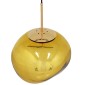 GloboStar® DIXAR 01466 Μοντέρνο Κρεμαστό Φωτιστικό Μπάλα Μονόφωτο 1 x E27 IP20 Χρυσό Γυαλί - Μ36 x Π36 x Υ45cm