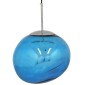 GloboStar® DIXAR 01467 Μοντέρνο Κρεμαστό Φωτιστικό Μπάλα Μονόφωτο 1 x E27 IP20 Μπλε Γυαλί - Μ36 x Π36 x Υ45cm