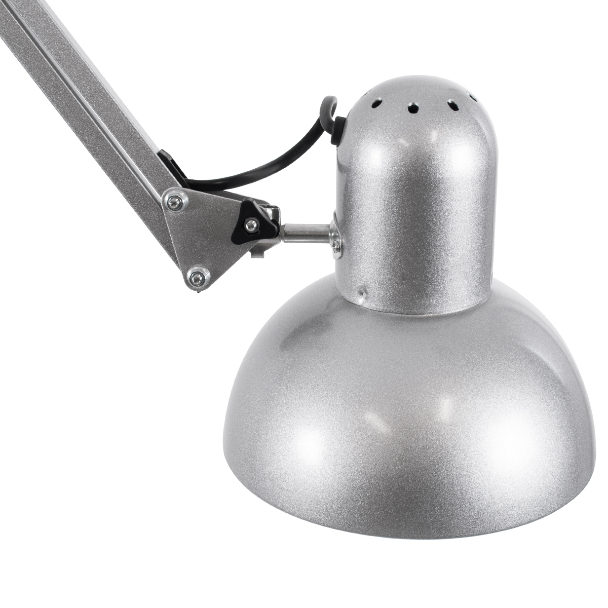 GloboStar® AUDREY 01469 Vintage Επιδαπέδιο Φωτιστικό Μονόφωτο 1 x E27 IP20 Ασημί Μέταλλο - Μ15 x Π15 x Υ190cm
