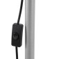 GloboStar® AUDREY 01469 Vintage Επιδαπέδιο Φωτιστικό Μονόφωτο 1 x E27 IP20 Ασημί Μέταλλο - Μ15 x Π15 x Υ190cm