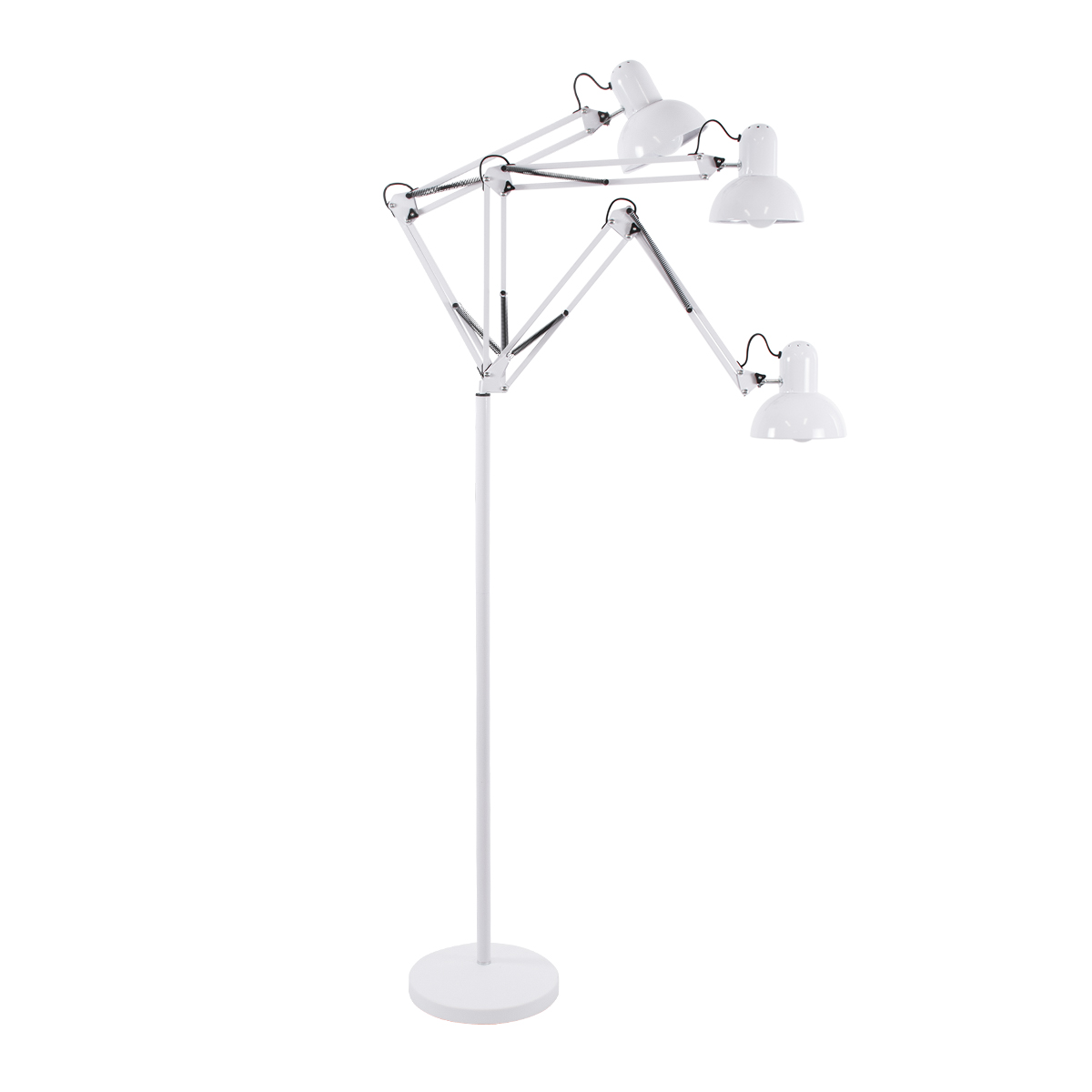 GloboStar® AUDREY 01471 Vintage Επιδαπέδιο Φωτιστικό Μονόφωτο 1 x E27 IP20 Λευκό Μέταλλο - Μ15 x Π15 x Υ190cm
